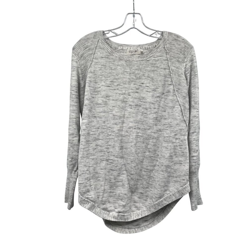 RD Style Womens Pullover Sweater Round Hem Heather Gray Size XXL
